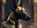 Guardian of the Afterlife: Embrace the Divine Presence of Anubis, the Jackal-headed God, in our Striking Picture Royalty Free Stock Photo