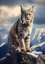 Guardian of the Alpine Heights: A Majestic Lynx Stands Watch at