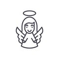 Guardian angel black icon concept. Guardian angel flat vector symbol, sign, illustration.