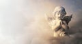 Guardian angel on the cloud Royalty Free Stock Photo