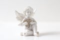 Guardian angel over white background. Christmas decoration Royalty Free Stock Photo