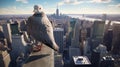 Guardian Angel: Photorealistic Rendering Of A Dove Protecting New York City