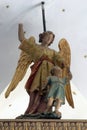 Guardian angel, statue on the altar of St Joseph at Holy Trinity Church in Radoboj, Croatia