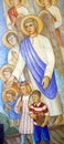 Guardian angels, fresco in the Church of the Sacred Heart of Jesus in Ivanovo Selo, Croatia