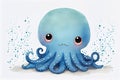 Guardian of the Deep: A Portrait of a Cute and Timid Blue Octopus