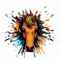 Guardian of Dreams: Horse Face Vector Art on White,Generative AI Royalty Free Stock Photo