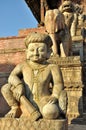 Guardian in front of Nyatapola Temple Royalty Free Stock Photo