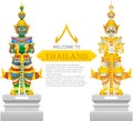 Guardian giant Thailand travel and art background vector illustration