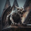 Guardian of the Heavens: Stone Gargoyle on Church Rooftop