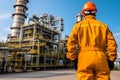 Guardian of the Industry : An Insight into the Life of an Oil and Gas Worker.Generative AI Ilustration Royalty Free Stock Photo