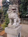 Guardian Lion-dog statue in shrine