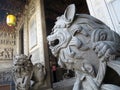 The Guardian Lions of Changfu Temple (Zushi Temple, Ã¤Â¸â°Ã¥Â³Â½Ã§Â¥âÃ¥Â¸Â«Ã¥Â»Å¸) in Sanshia District, New Taipei City, TAIWAN Royalty Free Stock Photo