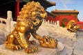 Guardian Lions in front of The Three Great Halls Palace. Forbidden City. Beijing. China