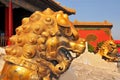 Guardian Lions in front of The Three Great Halls Palace. Forbidden City, Beijing. China Royalty Free Stock Photo