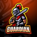 Guardian mascot esport logo design Royalty Free Stock Photo