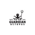 Guardian octopus logo design template Royalty Free Stock Photo