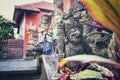 Guardian statue outside a balinese traditional temple