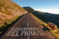 Guardianes del Pariaiso Guardians of Paradise, high mountain road Royalty Free Stock Photo