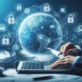Guardians of data for creating a robust document system cyber security network ai generated Royalty Free Stock Photo