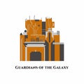 Guardians of the Galaxy in DisneyÃ¢â¬â¢s California. Tourist attraction building and the tower of terror was perfect. This place