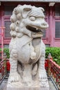 Guarding lion at the temple of the Tianhou Palace in Tianjin