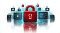 Guarding Your Data with the Red Padlock: The Future of Digital Security and Technology Innovation for a Safer World Royalty Free Stock Photo