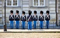 Guards at the Amalienborg Castle in Copenhagen in Denmark