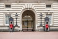 Guards at Buckingham Palace in London England Royalty Free Stock Photo