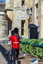 Guards at Castle Tower of London , UK. Royalty Free Stock Photo