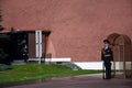 Guards of honor at post in Alexanders Garden in Moscow. Royalty Free Stock Photo