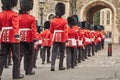 Guards marching in parade at windsor castle Royalty Free Stock Photo