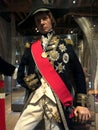 Inside the Guards Museum of London, exhibits of uniforms and weapons