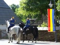 Guards patrolling on horseback Royalty Free Stock Photo