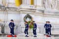 Guards at Victor Emmanuel II Monument Altar of the Fatherland, built in honor of the first king of Italy, in Rome