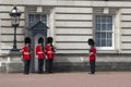 The Guardsmen at the Buckingham Palace in London