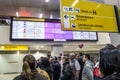 People await the arrival of passengers in the lobby of Cumbica Airport