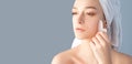 guasha face massage beauty banner woman face skin