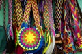 GUATAPE, ANTIOQUIA, COLOMBIA, AUGUST 08, 2018: Bright and colorful hand-made souvenirs from Guatape village.