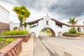 Colombia Guatavita triumphal arch bridge in the historic center