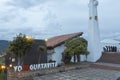 Guatavita main square afternoon blue hour scene