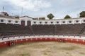 Guatavita`s town bullring at sunny morning. Architecture and landmark concept