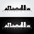 Guatemala city skyline and landmarks silhouette