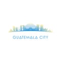 Guatemala city skyline silhouette.