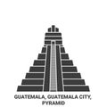 Guatemala, Guatemala City, Travels Landsmark travel landmark vector illustration