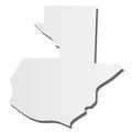 Guatemala - grey 3d-like silhouette map of country area with dropped shadow. Simple flat vector illustration