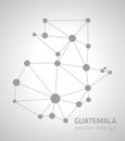 Guatemala dot grey vector outline polygonal map