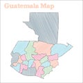 Guatemala hand-drawn map.