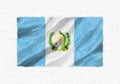 Guatemala hand painted waving national flag.