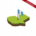 Guatemala Isometric map and flag. Vector Illustration Royalty Free Stock Photo