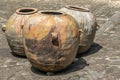 Ancient stone jars at Finca La Azotea, La Antigua, Guatemala